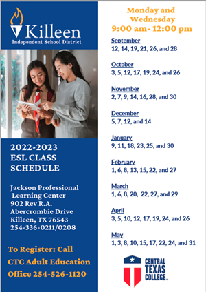 KISD CTC ESL Flyer